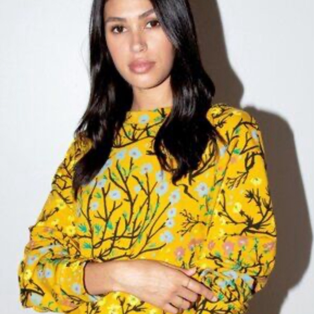 Thief & Bandit Marigold Uprooted Cropped Sweater, XL